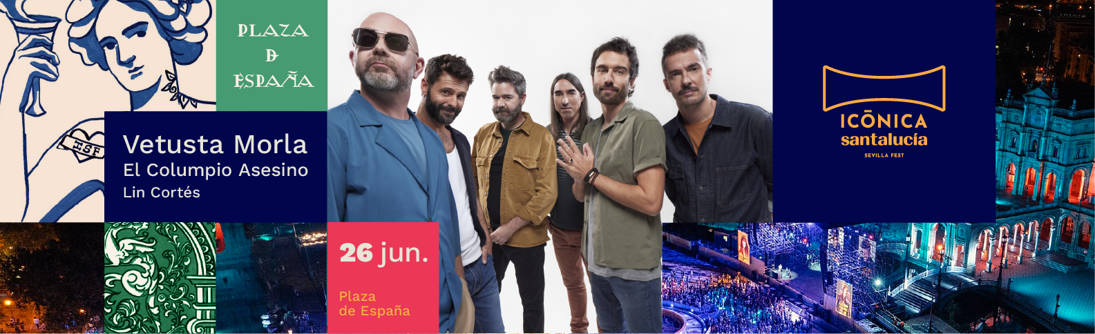 Logo Iconica Sevilla VETUSTA MORLA + EL COLUMPIO ASESINO + LIN CORTÉS